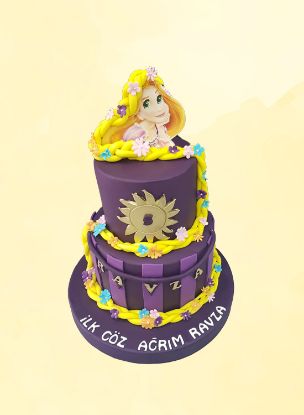 Rapunzel Temalı Doğum Günü Pastası